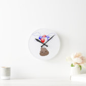 Poo Emoji met ballonnen Ronde Klok (Huis)