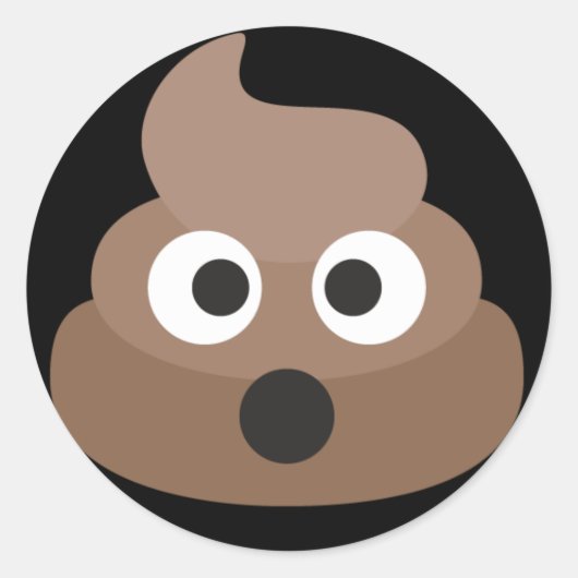 Poo Emoji Ronde Sticker (Voorkant)