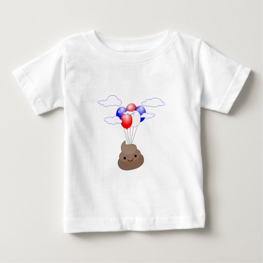 Poo Emoji vliegt met ballonnen (Voorkant)