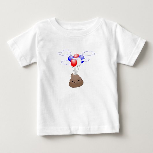 Poo Emoji vliegt met ballonnen (Voorkant)