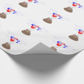 Poo Emoji vliegt met ballonnen Cadeaupapier (Hoek)