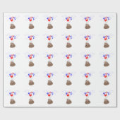 Poo Emoji vliegt met ballonnen Cadeaupapier (Vlak)