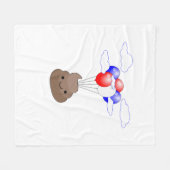 Poo Emoji vliegt met ballonnen Fleece Deken (Voorkant (Horizontaal))
