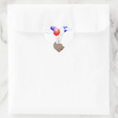 Poo Emoji vliegt met ballonnen Hart Sticker (Tas)