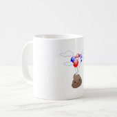 Poo Emoji vliegt met ballonnen Koffiemok (Voorkant links)