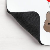 Poo-emoji vliegt met ballonnen muismat (Hoek)