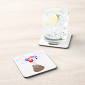 Poo Emoji vliegt met ballonnen Onderzetter (Rechterzijde)