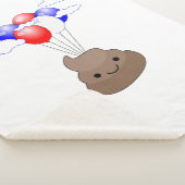 Poo Emoji vliegt met ballonnen Sherpa Deken (3/4)
