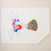 Poo Emoji vliegt met ballonnen Sherpa Deken (Voorkant (horizontaal))