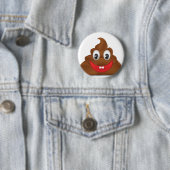 poo emojis ronde button 5,7 cm (In situ)