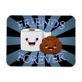 Poo en Toilet Paper Friends Forever Magneet (Horizontaal)