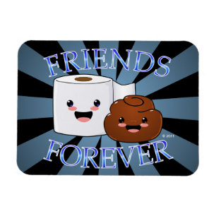 Poo en Toilet Paper Friends Forever Magneet