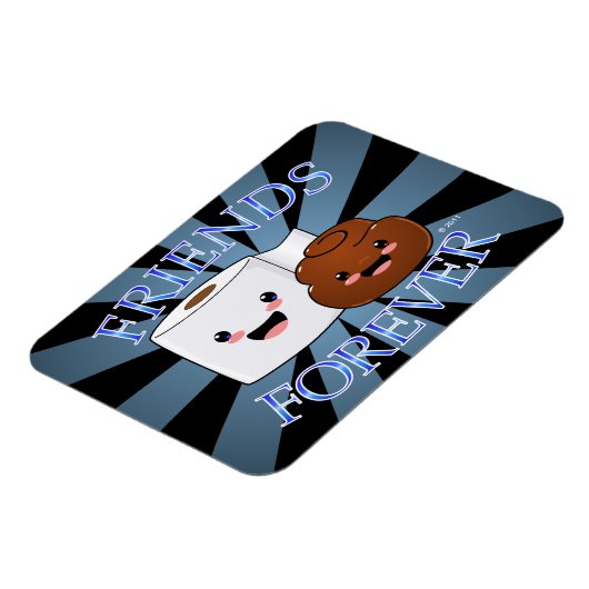 Poo en Toilet Paper Friends Forever Magneet (Linkerzijde)