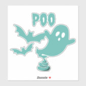 Poo Halloween Ghost Sticker (Vel)