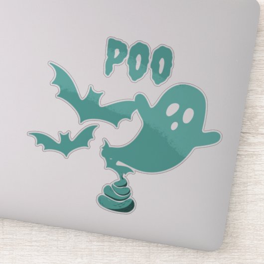 Poo Halloween Ghost Sticker (Detail)