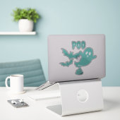 Poo Halloween Ghost Sticker (Laptop op bureau)