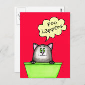 Poo Happens Briefkaart (Voorkant / Achterkant)