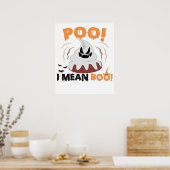 POO I Mean Boo Funny Spooky Gothic Poop Halloween Poster (Keuken)