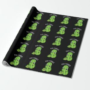 Poo-komkommer Grappige komkommer Pun Dark BG Cadeaupapier