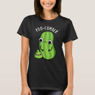 Poo-komkommer Grappige komkommer Pun Dark BG T-shirt