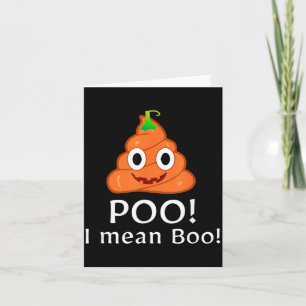 Poo Mean Boo Emoticon Grappige Halloween Poo Pompo Kaart