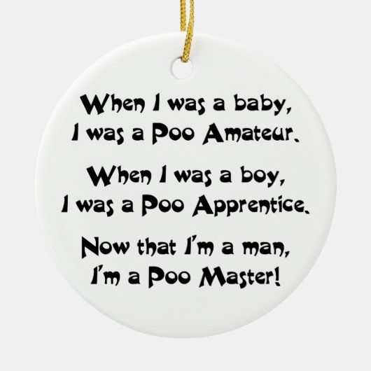 Poo Meester Keramisch Ornament (Voorkant)