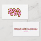 Poo shy-Visitekaartje Visitekaartje (Voorkant / Achterkant)