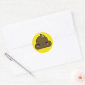 Poo Sticker. Ronde Sticker (Envelop)