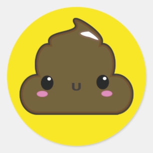 Poo Sticker. Ronde Sticker