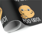 Poo-tato Funny Veggie Poop Pun Dark BG Cadeaupapier (Rol Hoek)