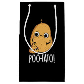 Poo-tato Funny Veggie Poop Pun Dark BG Klein Cadeauzakje (Voorkant)