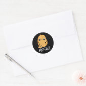 Poo-tato Funny Veggie Poop Pun Dark BG Ronde Sticker (Envelop)