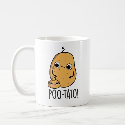 Poo-tato Funny Veggie Poop Pun Koffiemok (Links)