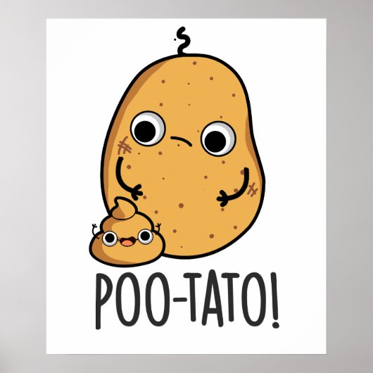 Poo-tato Grappige Groente Poep Grap Poster (Voorkant)