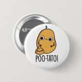 Poo-tato Grappige Groente Poep Grap  Ronde Button 5,7 Cm (Voorkant /achterkant)