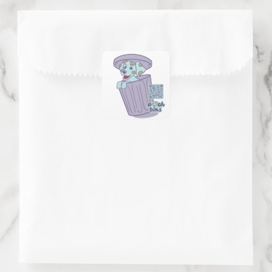 Pooch Bins Dalmatiër Vierkante Sticker (Tas)