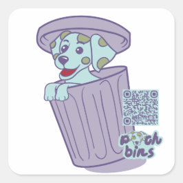 Pooch Bins Dalmatiër Vierkante Sticker