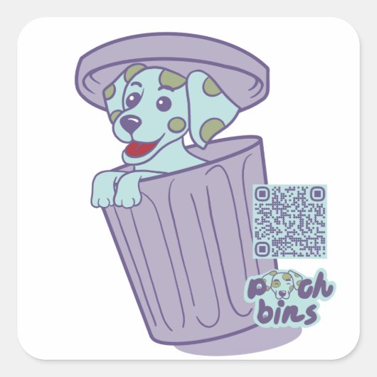 Pooch Bins Dalmatiër Vierkante Sticker (Voorkant)