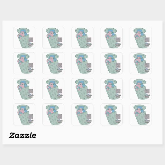Pooch Bins Poodle Vierkante Sticker (Vel)
