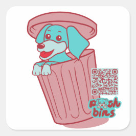 Pooch Bins Weiner Dog Vierkante Sticker