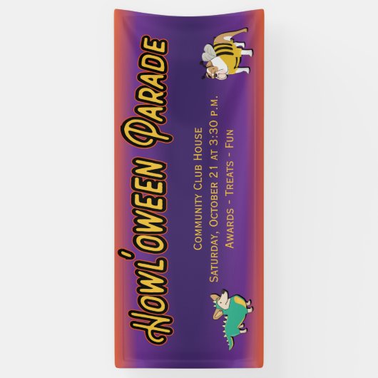 Pooch Halloween Costume Parade voor honden Spandoek (Verticaal)