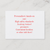 "Pooch Perfect Grooming BC" Visitekaartje (Achterkant)