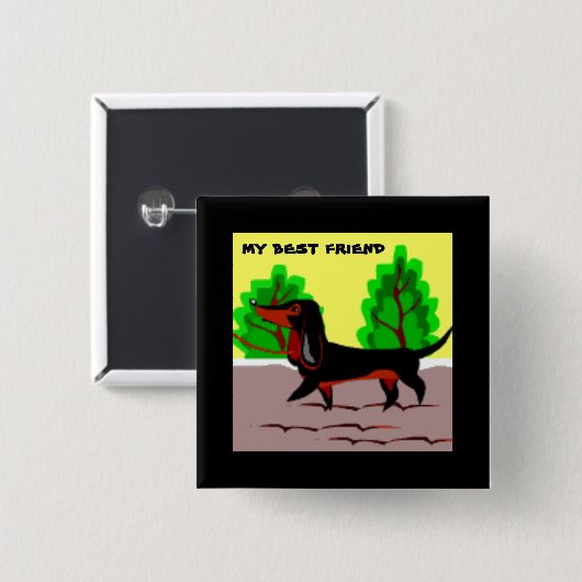 Pooch - vierkante button 5,1 cm (Voorkant /achterkant)