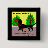 Pooch - vierkante button 5,1 cm (Voorkant)