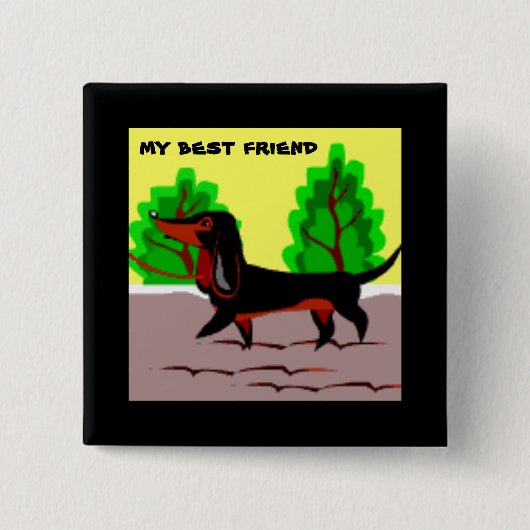 Pooch - vierkante button 5,1 cm (Voorkant)