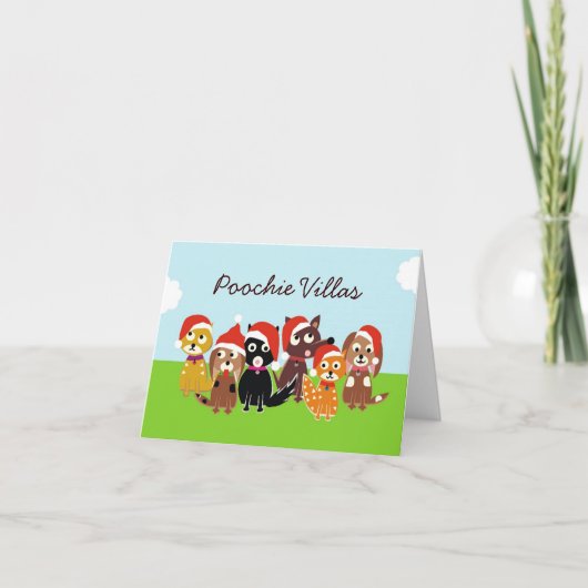 Poochie Villas Christmas Feestdagen Kaart (Voorkant)