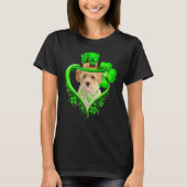 Poochon Dog St Patricks Day Lover Irish Shamrock T-shirt (Voorkant)