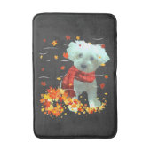 Poochon Herfst Sjaal - Honden Herfstbladeren Badmat (Voorkant Verticaal)