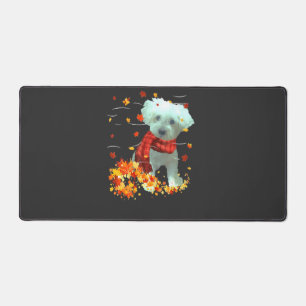 Poochon Herfst Sjaal - Honden Herfstbladeren Bureaumat