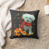 Poochon Herfst Sjaal - Honden Herfstbladeren Kussen (Deken)